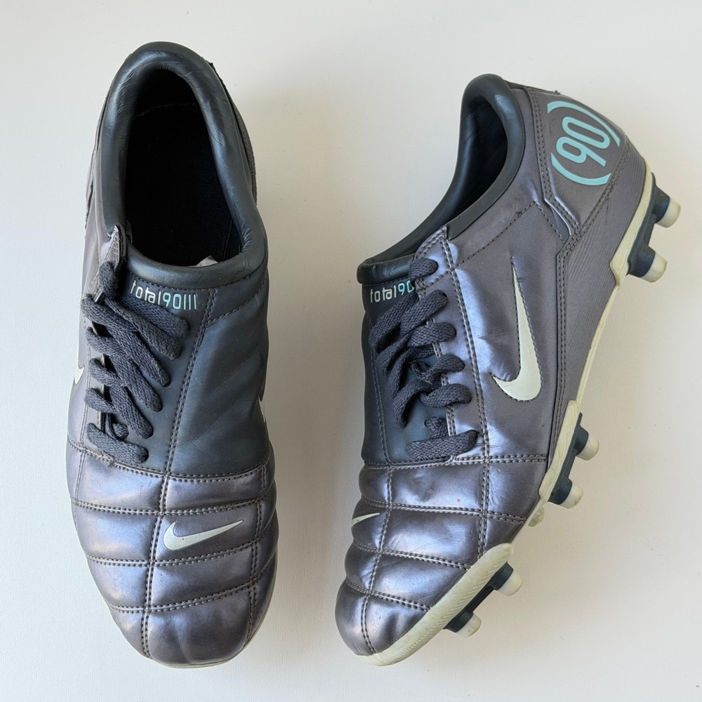 Nike Total 90 III FG Soccer Cleats Womens 8.5 Iridescent Grey Metallic VTG Rare